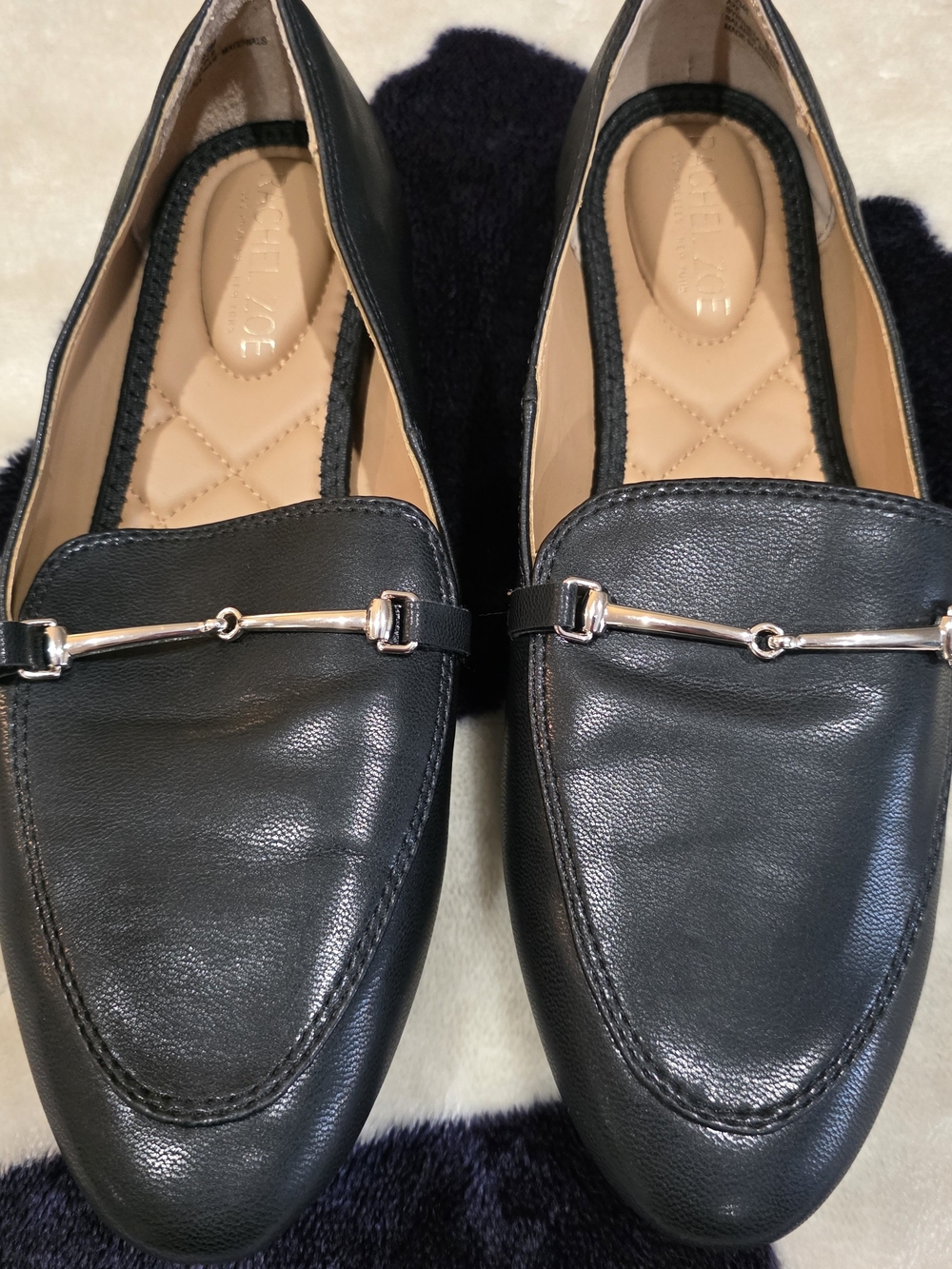Rachel Zoe Black Leather Women's Horsebit Loafers